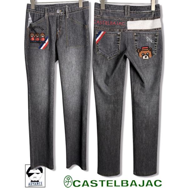 カステルバジャック デニム柄インクジェットパンツ ゴルフウェア レディース 服 castelbaja...