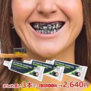 ホワイトニング 歯みがき粉 3本セット！ハミガキ粉 炭ハミガキ セルフ ホームホワイトニング ナチュラルホワイト 活性炭 フレッシュミント味 白い歯｜advancedbase
