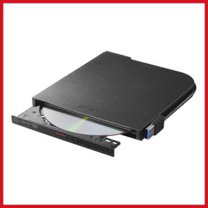 BUFFALO USB3.1(Gen1)/3.0 外付け DVD/CDドライブ  (給電ケーブル付き)  ブラック DVSM-PTV8U3-BK/N 定番