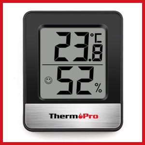 ThermoPro温度計 湿度計室内 小さい温湿度計デジタル 見やすい ブラックTP49