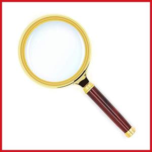 手持ちルーペ 拡大鏡 高級感 5-10倍拡大 直径80mm 木製手持ち虫眼鏡