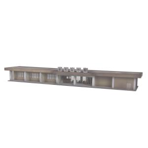 Nゲージ　1025 コンクリート駅舎平屋A｜advanceltd-paper-kit