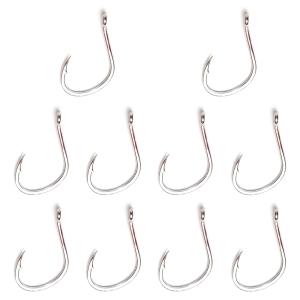 カン付シングルフック 1/0 10本セット ジギンガーZ サビに強い 超高炭素鋼製 ネムリタイプ 大物向け ジギング スロージギング SLJ ヒラマサ針 釣り針