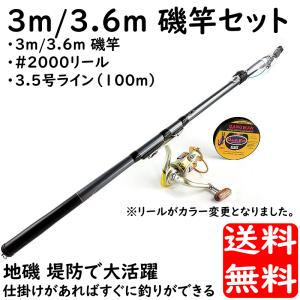 釣り竿セット 3m or 3.6m 磯竿 振海 軽量 カーボンロッド