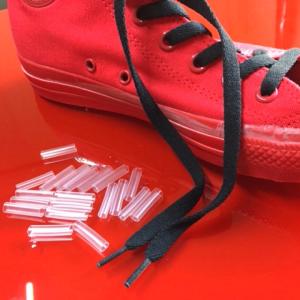 シューレースパイプ 直径5mm 長さ20mmの20本セット 熱で収縮する チューブパイプ 靴ヒモの長さ調整に