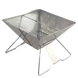 焚き火台 焚火台 ソロから2人用 サイズ 30cm×30cm ステンレス製 コンパクト バッグ付 折りたたみ式 バーベキューコンロ BBQ バーベキューグリル キャンプ