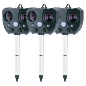 動物撃退器 Bタイプ 3個セット 超音波 フラッシュ撃退