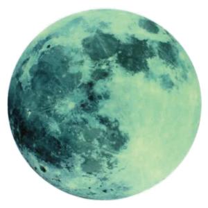 ウォールステッカー 月 満月 MOON 20cm 暗くなると光る 蓄光シールなので貼るだけで簡単 かんたん貼付け 貼って?がせるシール インテリア 壁紙 おしゃれ 雑貨