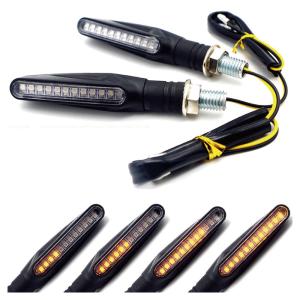 LEDシーケンシャルウインカー 12V バイク ウインカー 2個セット ICリレー不要 流れるウインカー 汎用品 オートバイ コンパクト スリム設計 折れにくい 省電力