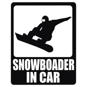 オリジナル ステッカー SNOWBOADER in CAR スノーボーダー イン カー 選べる10色 アウトドア パロディステッカー｜advanceworks2008