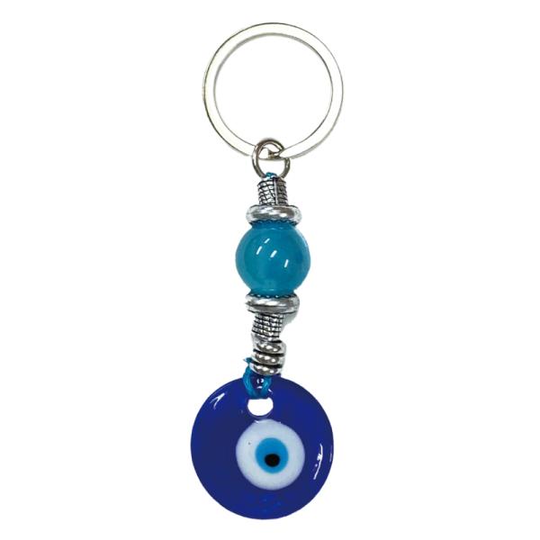 ナザールボンジュウ キーホルダー タイプB ガラス細工 トルコのお守り 青い目玉 トルコ 開運 お守...