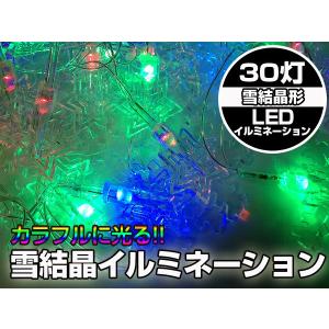 X'mas 30個の雪の結晶LEDが輝く　イルミネーション｜advanceworks2008