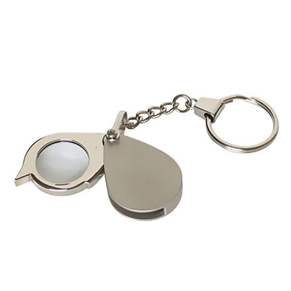 ハンドルーペ 倍率8倍 ジュエリールーペ キーチェーン付き 拡大鏡 折り畳み式 コンパクトサイズ 時...