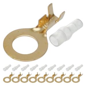 丸型端子 8mm 絶縁スリーブ 各10個セット M8 丸形端子 ターミナル端子 ギボシ端子 丸端子 リング端子 丸型圧着端子 振動や衝撃で抜けにくい