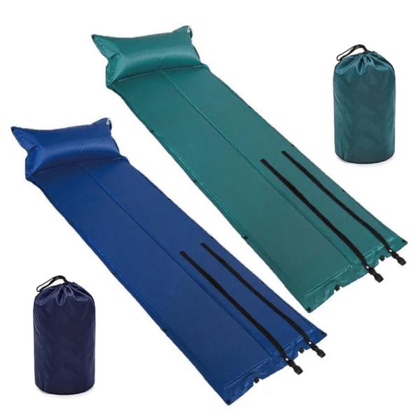 キャンピングマット インフレーターマット アウトドアマット エアーピロー枕付き 連結可能 アウトドア...