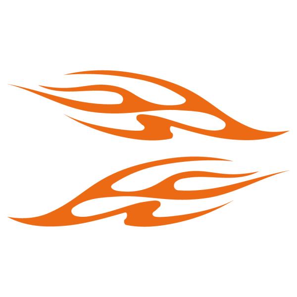 デカールステッカー ファイヤーパターン A L 左右反転 2枚セット 選べる10色 縦12.5ｃｍ×...