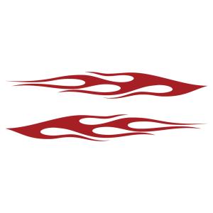 デカールステッカー ファイヤーパターン B L 左右反転 2枚セット 選べる10色 縦5.3ｃｍ×横40ｃｍ オリジナルデザイン バイナル ステッカー ドレスアップ