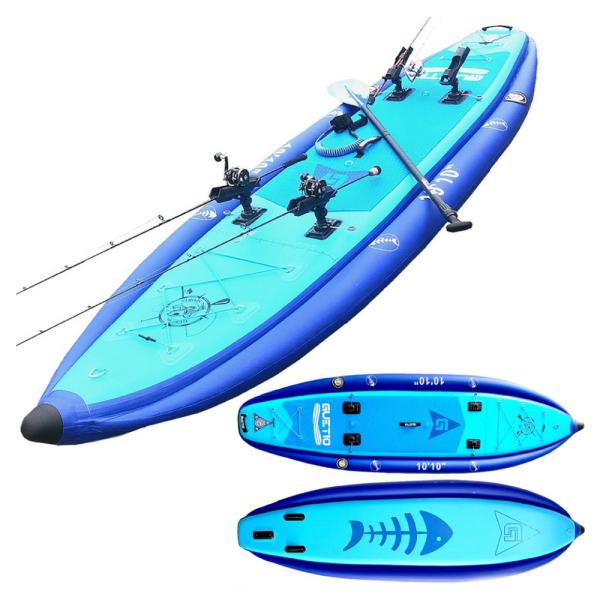 インフレータブルサップ 10’10&quot; SUP スタンドアップパドルボード フィッシングサップ ロッド...