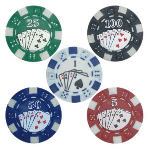 ゴルフ マーカー カジノ風チップマーカー5枚セット ゴルフマーカー プレゼント コンペの景品 参加賞 アメリカンスタイル