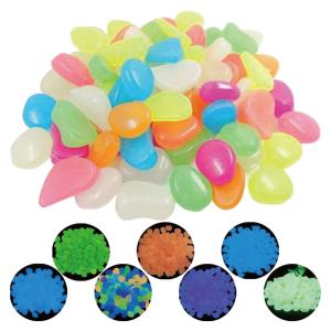 夜光石 蓄光石 発光石 蛍光石 人工夜光石 Mサイズ 100個セット 飾り石 光る石 アクアリウム 熱帯魚 玉砂利 イルミネーション ガーデニング ベランダ 防犯対策