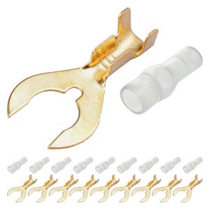 クワガタ端子 M6 絶縁スリーブ 各10個セット 6mm アース端子 くわ型端子 クワ型端子 くわがた端子 ギボシ端子 アース線の接続に