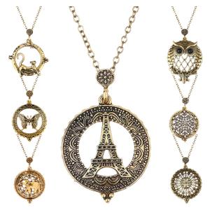 ルーペネックレス ルーペ付きペンダント 拡大鏡 虫眼鏡 虫メガネ ハンドルーペ ジュエリールーペ アンティークテイストでアクセサリーとしても