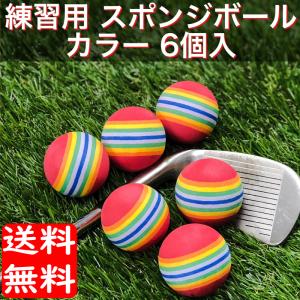 ゴルフ スイング練習球 スポンジボール 6個入 レインボー