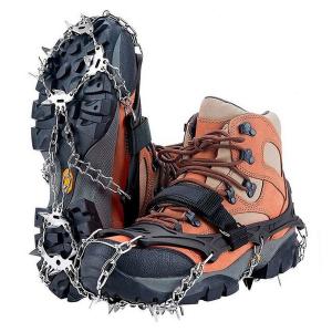 スノースパイク 男女兼用 SUS201ステンレス製19本爪 アイゼン 収納袋付 ワンタッチ装着ピンスパイク