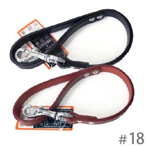 ONS 油入引皮ドイツナメシ #18 黒 (大型犬) [犬用リード] 油入ドイツ