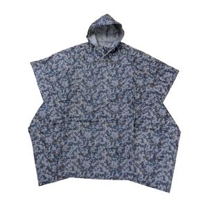 戦人(senjin) 迷彩ポンチョ ロング丈 ポンチョ 雨具 レインポンチョ