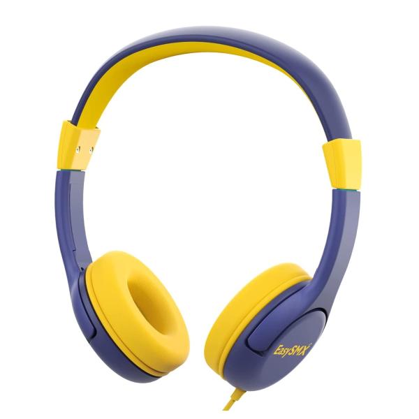EasySMX KM-666 キッズ ヘッドホン 密閉型 子供用 85dB音量リミット制御  ネイビ...
