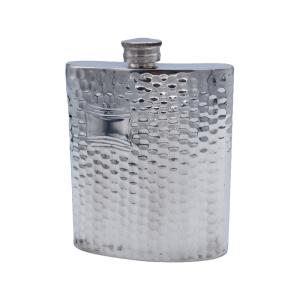 日本製 一守堂 純銀ウイスキーボトル スキットル 180cc 高級銀製