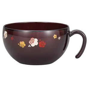 宮本産業 汁椀 ダークブラウン 270ml 汁椀 持手付き 梅