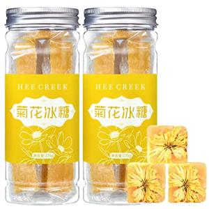 煕渓 菊の花氷砂糖 菊花冰糖340g菊花茶 黄冰糖 氷砂糖 冰糖 茶 花茶 甜品 スタンドアロン包装 花茶 純手作無添加 カフェイン