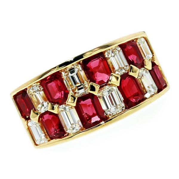 ルビー&amp;ダイヤモンド リング R2.24ct(Total)/D1.51ct(Total) 18金 K...