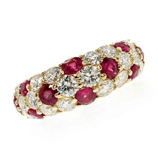 ダイヤモンド&amp;ルビー リング D1.52ct(Total)/R1.04ct(Total) 18金 K...
