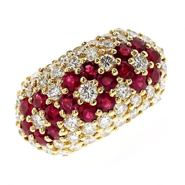 ルビー&amp;ダイヤモンド リング ルビー 1.97ct(Total)/ダイヤ 1.92ct(Total)...