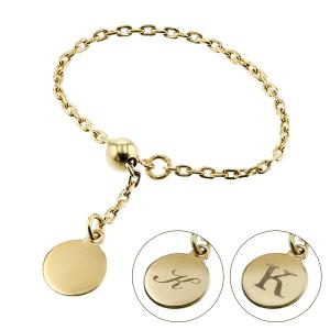 K18チェーンリング 指輪 ピンキーリング 一粒ダイヤモンド 0.1ct