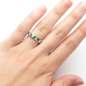 ハーフエタニティ―(一文字) リング エメラル...の詳細画像4