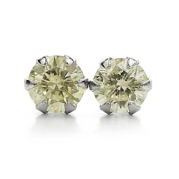 ダイヤモンド ピアス 0.14〜0.19ct(Total) Iクラス LIGHT YELLOW プラ...