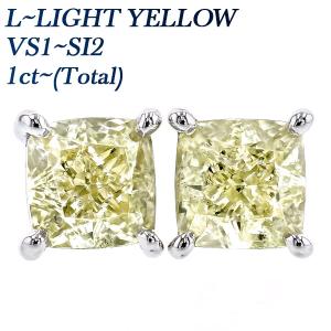 ダイヤモンド ピアス 1.0ct〜(Total) SI2 LIGHT YELLOW up プラチナ Pt ソーティング付 ダイヤモンドピアス ダイヤピアス 一粒｜aemtjewelry