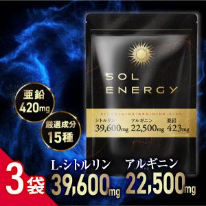 ソルエナジー シトルリン サプリメント 3袋セット 高品質シトルリン65754mg/1袋 アルギニン...