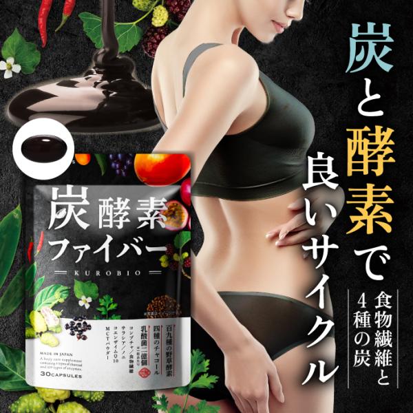 酵素 サプリメント 炭酵素ファイバー 炭 酵素 サプリ ノニ 乳酸菌 サラシア 食物繊維 コンブチャ...