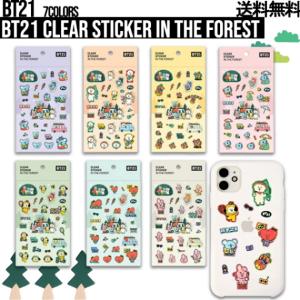 BT21 Clear Sticker in the forest【BTS公式グッズ】クリアステッカー キャンプ グランピング テント 森林 べたつかない 手帳 日記 家計簿 ノート メモ