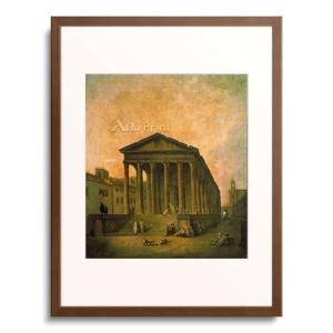 ユベール・ロベール Hubert Robert 「The Maison carree at Nimes. 1780s The Maison carree at Nimes. 1780s」｜afloprint