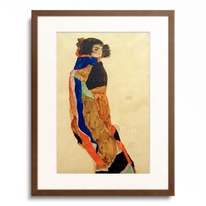 エゴン・シーレ Egon Schiele 「Sitzende mit aufgehobenem blauen