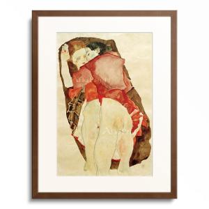 エゴン・シーレ Egon Schiele 「Sitzende mit aufgehobenem blauen