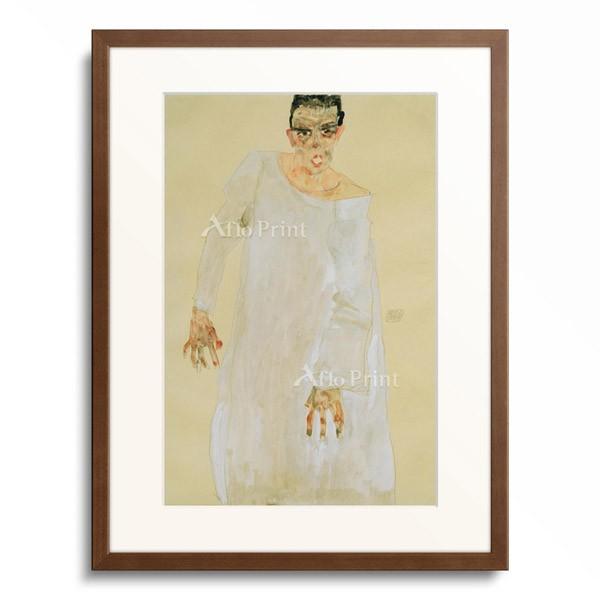 エゴン・シーレ Egon Schiele 「Self-portrait with long whit...