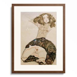 エゴン・シーレ Egon Schiele 「Schwarzhaariges Madchen mit hochgeschlagenem Rock」｜afloprint