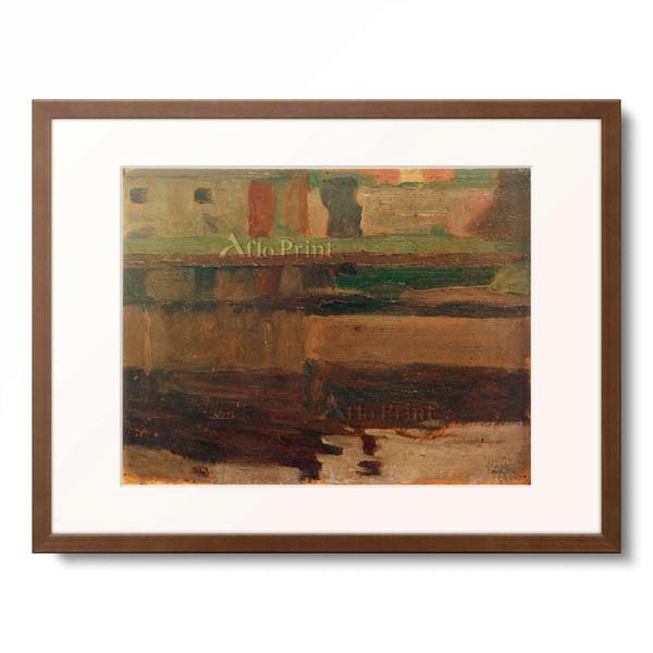 エゴン・シーレ Egon Schiele 「Hauser am Fluss I, 1908.」